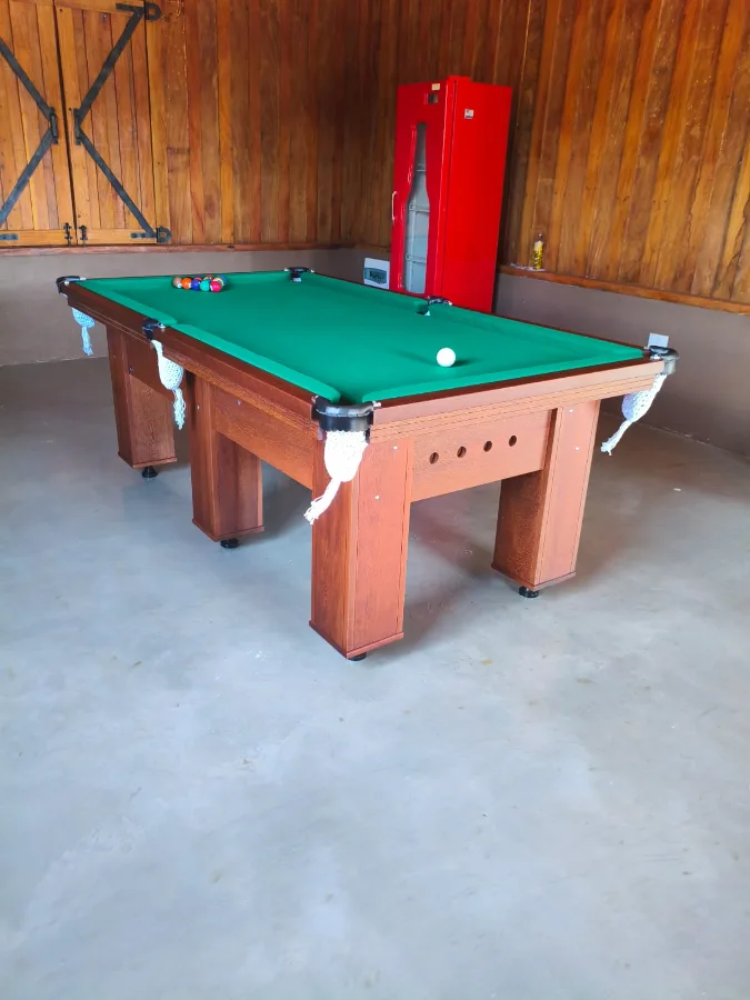 Mesa de Bilhar Rede 06 Pés — Madeira Maciça — foto 3